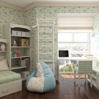 3D визуализация детской комнаты 13.3 м2. Проект «Валторна»