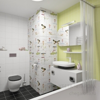 3D визуализация ванной комнаты 4.2 м2. Проект «Ура! Каникулы!»