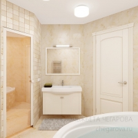 3D визуализация ванной комнаты 9.2 м2. Проект «Чайный сервиз»
