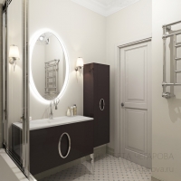 3D визуализация ванной комнаты 5.3 м2. Проект «Гала»