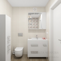 3D визуализация ванной комнаты 4.3 м2. Проект «Сто зим»