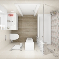 3D визуализация ванной комнаты 4.3 м2. Проект «Сто зим»