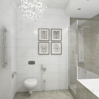 3D визуализация ванной комнаты 8.4 м2. Проект «Фламинго»