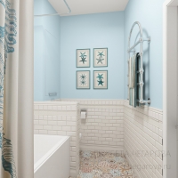 3D визуализация ванной комнаты 6.0 м2. Проект «Бизерта»