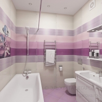 3D визуализация ванной комнаты 4.1 м2. Проект «Золотая рыбка»