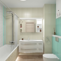 3D визуализация ванной комнаты 4.5 м2. Проект «Домино»