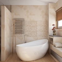 3D визуализация ванной комнаты 10.3 м2. Проект «Амадеус»