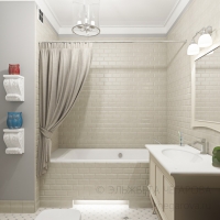3D визуализация ванной комнаты 4.8 м2. Проект «Шоколатье»