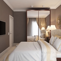 3D визуализация спальни 12.4 м2. Проект «Шоколатье»
