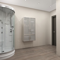 3D визуализация ванной комнаты 15.5 м2. Проект «Летная погода»
