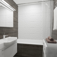 3D визуализация ванной комнаты 2.9 м2. Проект «Валентинка»
