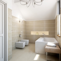 3D визуализация ванной комнаты 12.5 м2. Проект «Земляничная поляна»