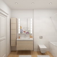 3D визуализация ванной комнаты 5.2 м2. Проект «Золушка»