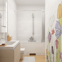 3D визуализация ванной комнаты 5.2 м2. Проект «Золушка»