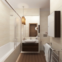 3D визуализация ванной комнаты 4.2 м2. Проект «Золотой ключик»