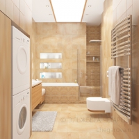 3D визуализация ванной комнаты 9.2 м2. Проект «На огонек!»