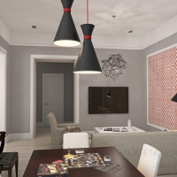 3D визуализация гостиной 28.0 м2. Проект «Первый снег»