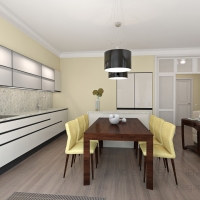 3D визуализация кухни-гостиной 36.7 м2. Проект «Гала»