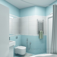 3D визуализация ванной комнаты 4.6 м2. Проект «Зимняя сказка»