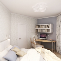 3D визуализация спальни 13.5 м2. Проект «Зимняя сказка»