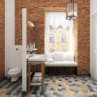 3D визуализация ванной комнаты 7.2 м2. Проект «Старая-старая сказка»