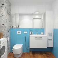 3D визуализация ванной комнаты 4.8 м2. Проект «Сахарные ватрушки»