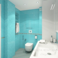 3D визуализация ванной комнаты 6.0 м2. Проект «Кошкин Дом»
