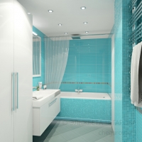 3D визуализация ванной комнаты 6.0 м2. Проект «Кошкин Дом»