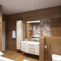 3D визуализация ванной комнаты 10.0 м2. Проект «Чихуахуа»