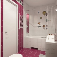 3D визуализация ванной комнаты 5.0 м2. Проект «Чихуахуа»