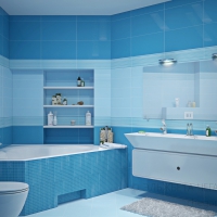 3D визуализация ванной комнаты 8.9 м2. Проект «Шагаем с Шагалом»
