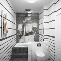 3D визуализация ванной комнаты 7.3 м2. Проект «Силуэт»
