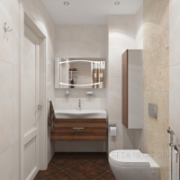 3D визуализация ванной комнаты 4.7 м2. Проект «Визерн»