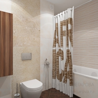 3D визуализация ванной комнаты 4.7 м2. Проект «Визерн»