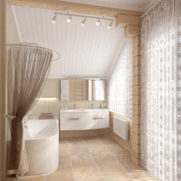 3D визуализация ванной комнаты 7.7 м2. Проект «Уткина заводь»
