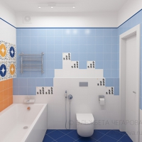 3D визуализация ванной комнаты 5.3 м2. Проект «Мама, папа, я - спортивная семья!»