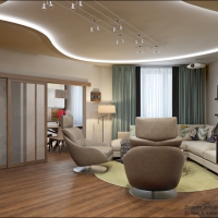 3D визуализация гостиная 41.9 м2. Проект «Вальдемоза»