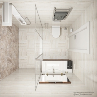 3D визуализация хозяйская ванная 2 этаж 5.1 м2. Проект «Вертикаль»