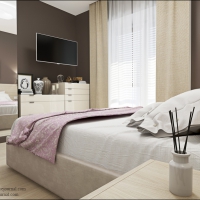 3D визуализация взрослая спальня 2 этаж 11.8 м2. Проект «Вертикаль»
