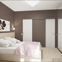 3D визуализация взрослая спальня 2 этаж 11.8 м2. Проект «Вертикаль»