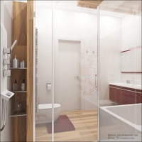 3D визуализация. Ванная родителей 2-й этаж 8,5 м2. Проект «Снежная королева»