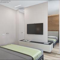 3D визуализация. Спальня 12,3 м2. Проект «Речица»