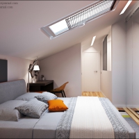 3D визуализация. Спальня 3 этаж 15,1 м2. Проект «Арифметик»