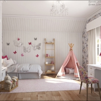 3D визуализация. Спальня для дочки. Проект «Льежские вафли»